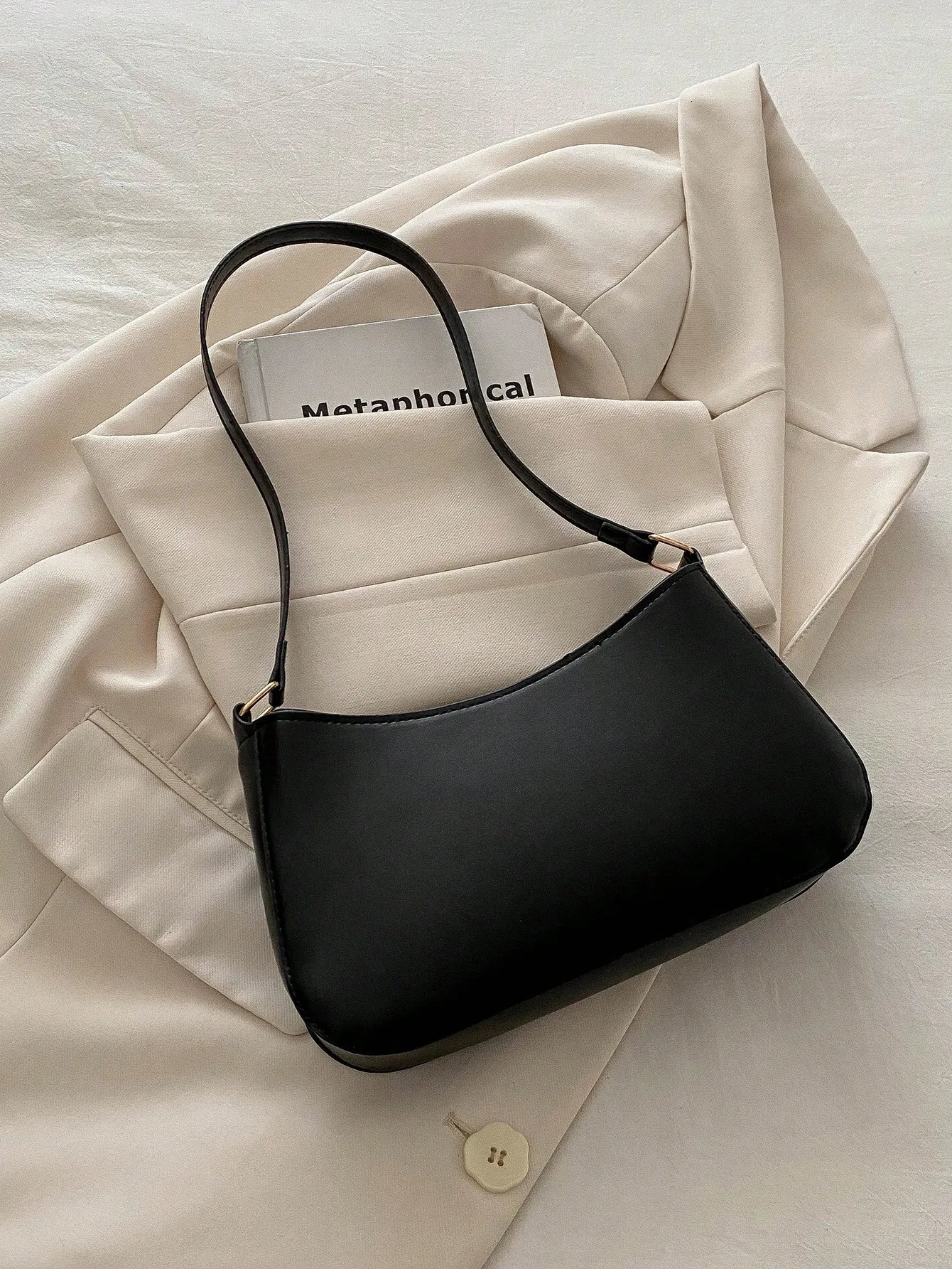 Women Handbag AutumnWinter Commuting Shoulder Under-Arm Bag Korean Fashion Crossbody Bag with Bow Decoration 250807