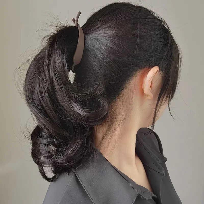 Frosted Matte Banana Clip Korean Simple Hair Clip Resin Acrylic Hairpin Ponytail Barrettes Hair Claw Casual All-match Hair Accessory U250807