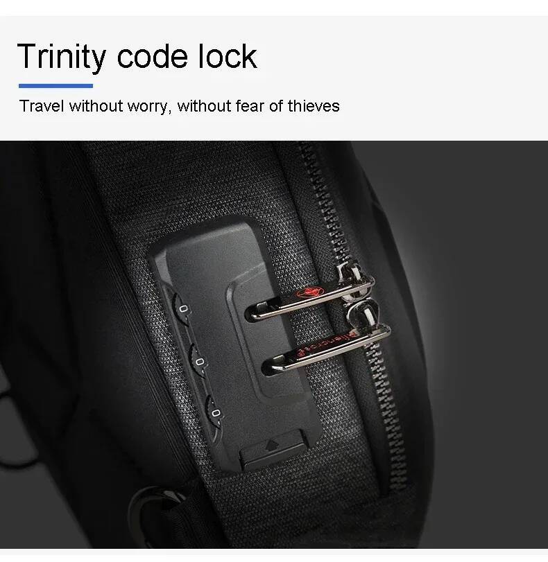 USB Charging Fashion Streetwear Sling Pack Crossbody Motor Cycling Backpack College Student Unisex Running Chest Bag for Men high-quality