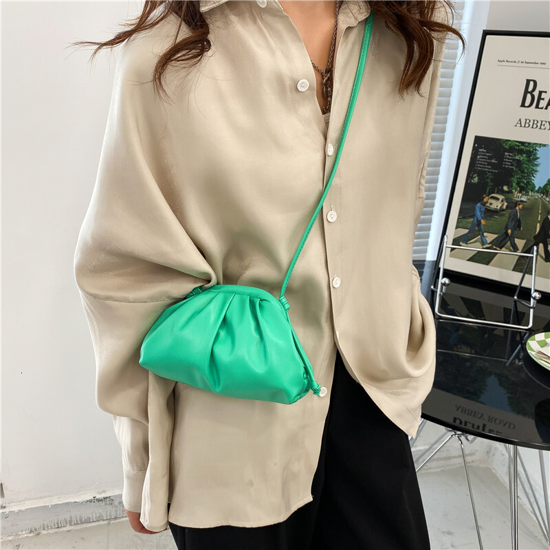 Free shipping designer Korean Style Spring Summer New Fresh Candy Color Women Bag 2023 Niche Fashionable Shoulder Bag Crossbody Bag Pleated Dumpling C