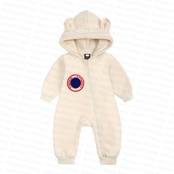 Autumn winter newborn Thickening velvet Hooded Rompers baby Boys girls Fashion kids designer embroidery luxury 100%cotton Long sleeve Jumpsuits&Rompers