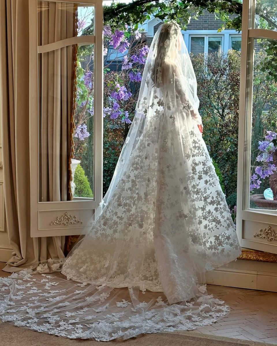 Princess Bridal Veils Women One Layer Full 3D Appliques Soft Tulle Wedding Veils Bride Wedding Accessories Customized