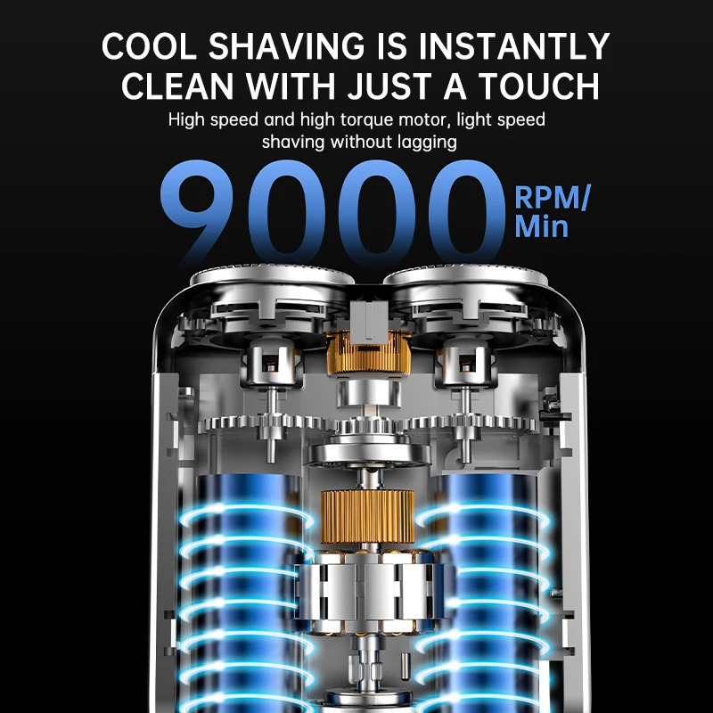 Mini Electric Smart Shaver Household Car Shaver Digital Display Dual Blade Rechargeable Shaver Powerful Beard Trimmer Tool 250805