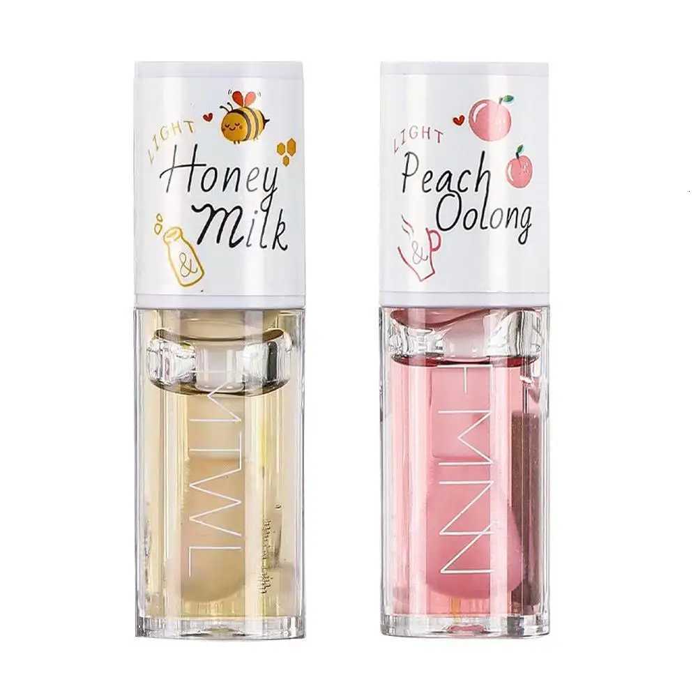 Korean Kawaii Lip gloss Honey Peach Lip Oil Long Lasting Non-sticky Moisturizing Vitamin E Lip Tint Lip Plumper Lip Care SerumXJ250807