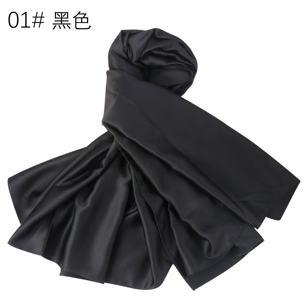 T1412 breathable soft matte silk satin solid color square scarf women's scarf
