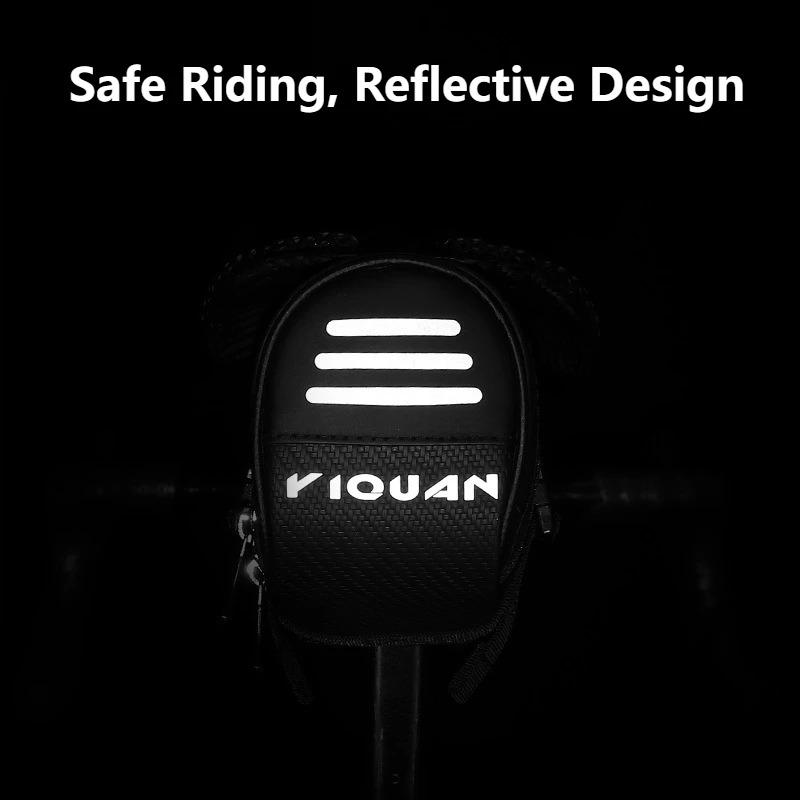 Bike Saddle Bag Bicycle Under Seat Storage Pack for Repair Tool Kits with Reflective Strap for Mountain Road Bike Cycling Accessories