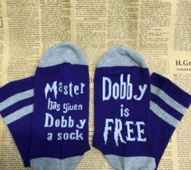 Master Has Given Dobby A Casual Men And Women English Letter Cotton Mid Tube Socks