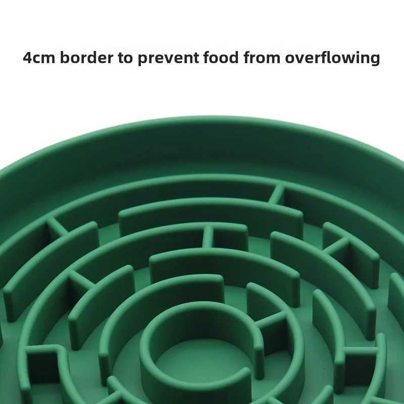 Premium Silicone Slow Feeder Bowl Anti - Spill for Dogs Cats. Slows eating easy clean. Essential dog feeding supply. Y250806