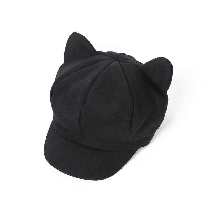 ute Cat Ears Hat Women Beret Hat Spring Autumn Retro Octagonal C Fashion Vintage Beret Hat Women Ladies Girl Hats XJ250807