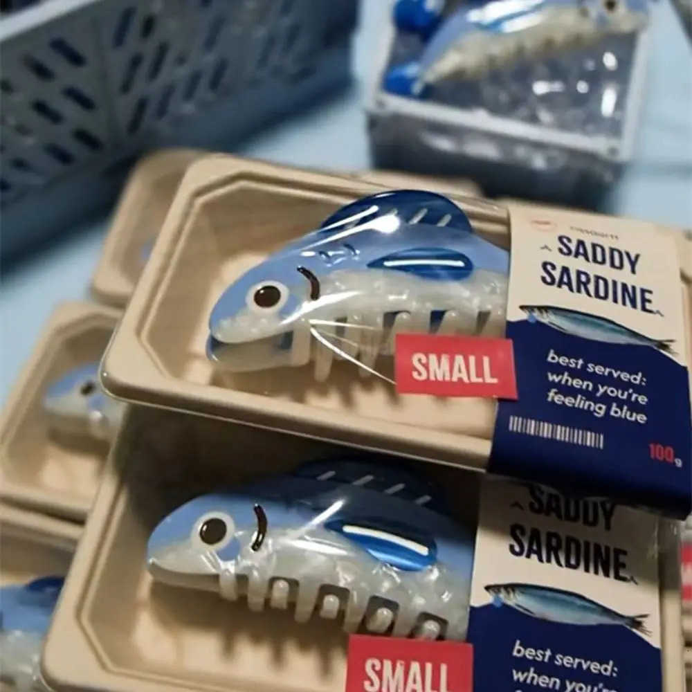 Hairpin Ocean Sardine Hair Clip Acrylic Clip Large Hair Claw Korean Style Headwear Geometry Plastic Grab Clip Streetwear U250807