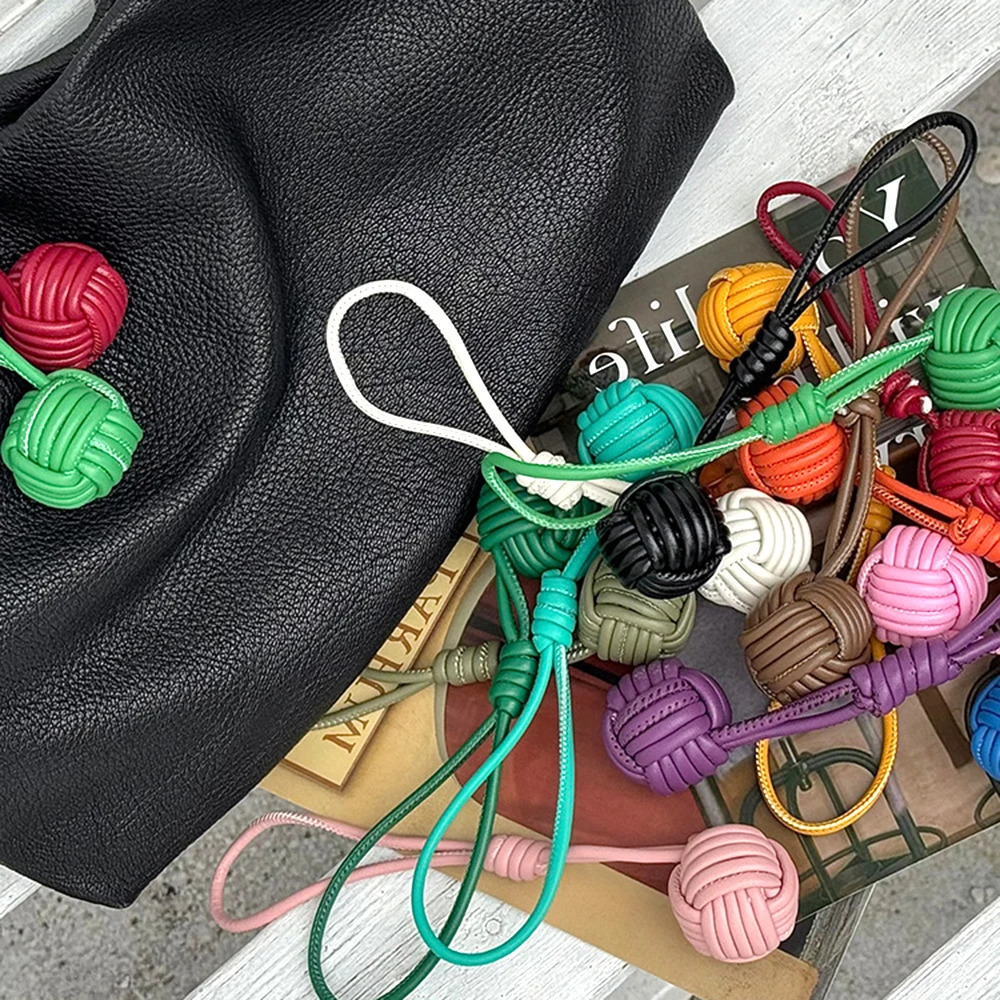 Creative Hand-woven Bags Pendant Fashion Fancy Snowball Keychain Charms Exquisite Craftsmanship Fashionable Decoration for Bags 250807