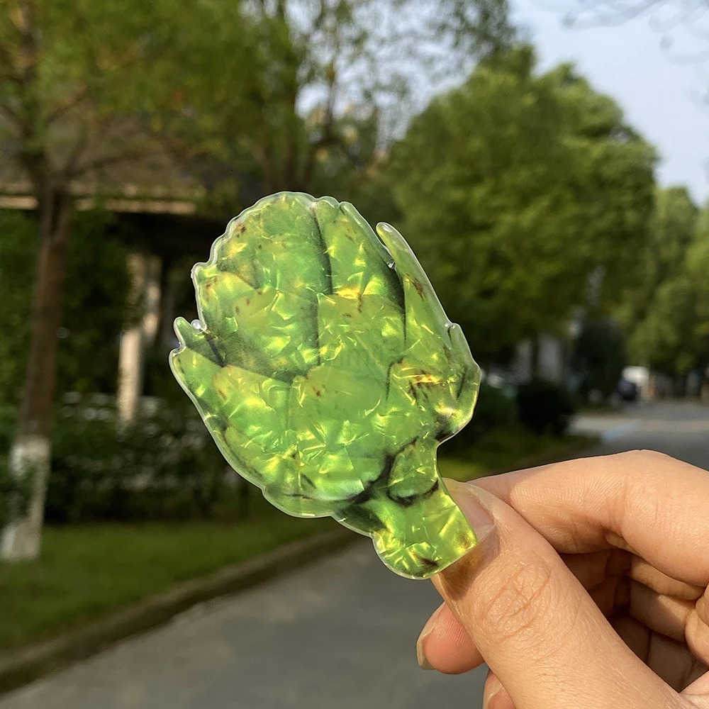 New Design Acrylic Lettuce Onion Tomato Shape Hair Clip Claw For Women Girls Creative Funny Printed Geometric Hair Accessories U250807