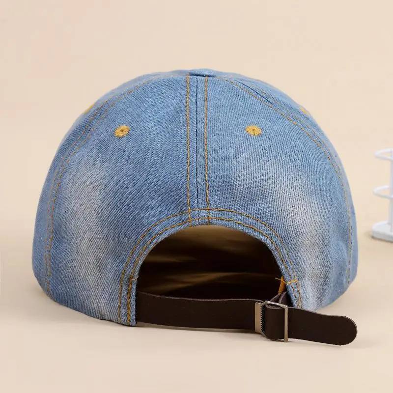 Baseball Cap Women Rivet Beads Letters Denim Cloth Hats For Women Men Unisex Sunshade Sun Hat Hip Hop Casual 250730