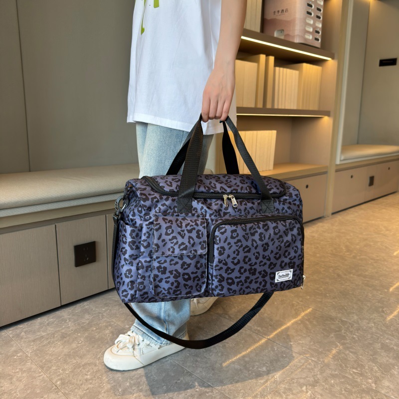 Large Capacity Leopard Print Gym Fashionable Versatile Unisex Sports Backpack Multifunctional Short Trip Bag