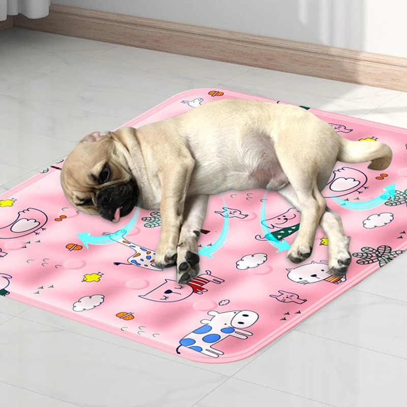 Summer Pet Cooling Mat Breathable Ice Blanket for Dogs Cats Pets Sleep Cold Bed Washable Ice Silk Pads Cushion Pet Accessories 250804
