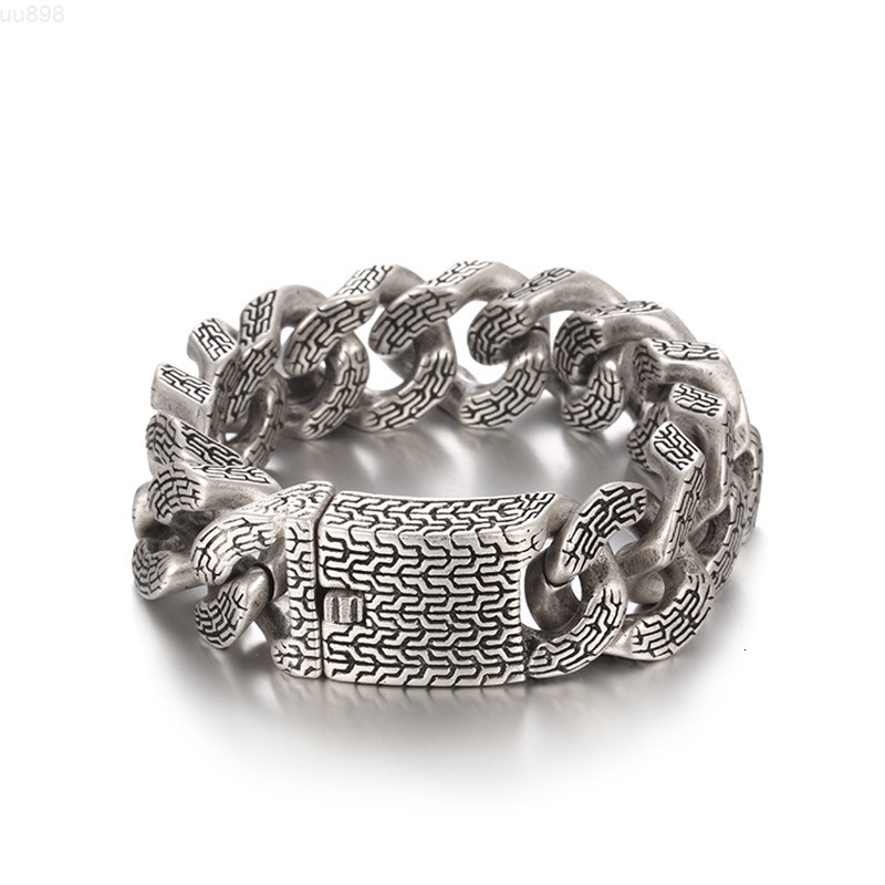 Mens New Hip-hop Stainless Steel Jewelry Bracelet 16mm Geometric Zircon Cuban Chain