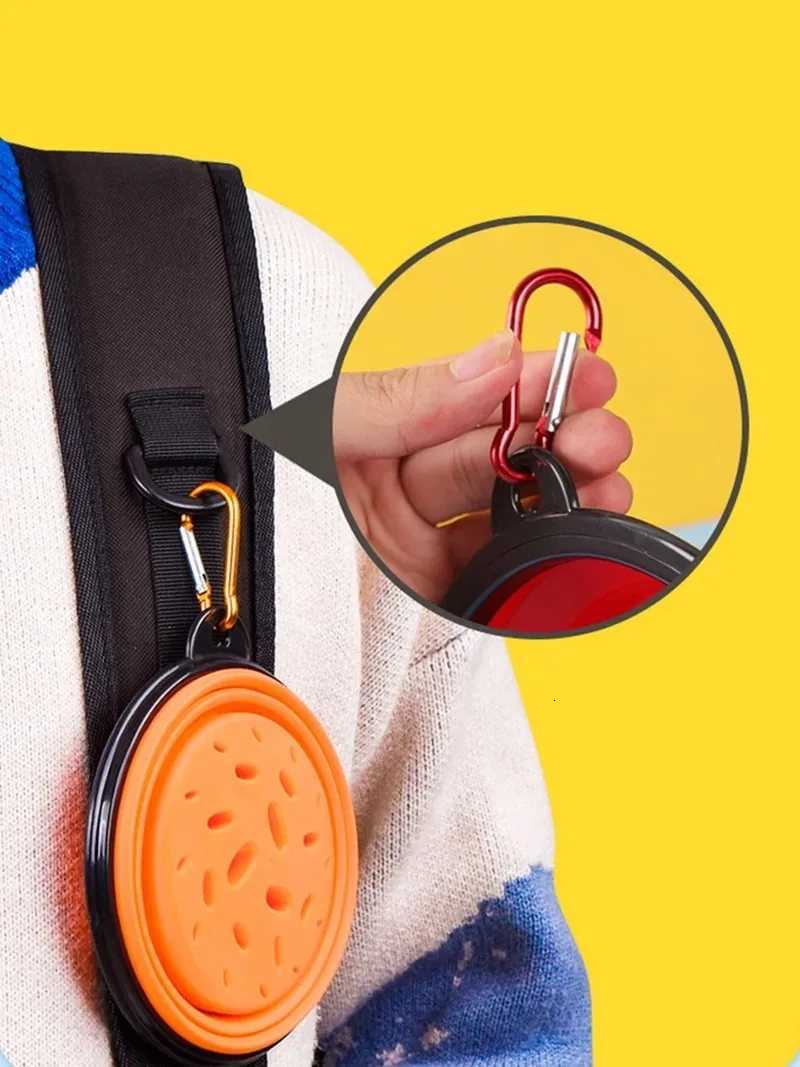 350ml Travel Slow Food Bowl for Small Large Dogs Foldable Pet Feeder with Buckle Y250806