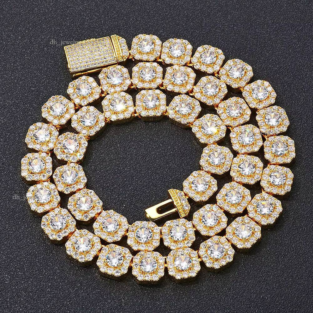 2025 New VVS Black Moissanite Prong Tennis Chain for Men Fine Jewelry Hip Hop Style Passed Dia Tester Iced Necklace 8MM width Large