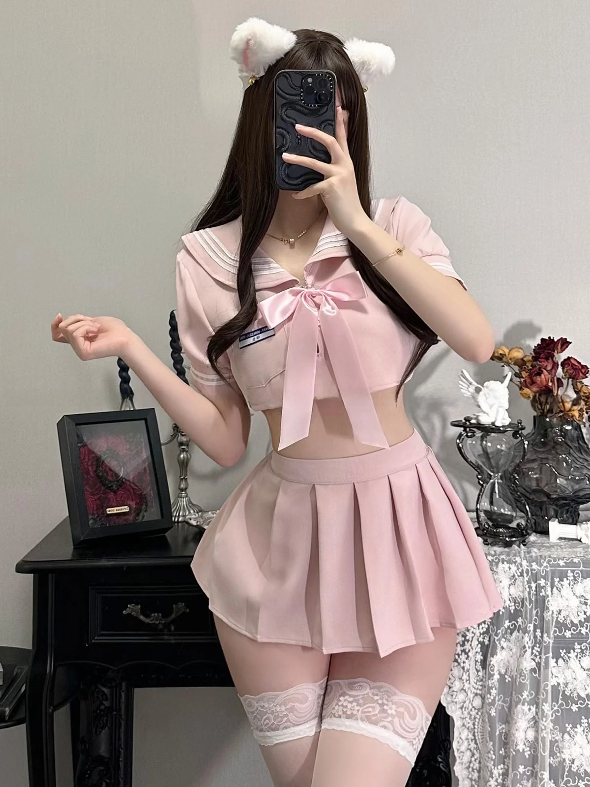 Cute Sailor Collar orm Skirt Set Sexy School Girl Costume Polyester Fabric Outfit Anime Cosplay Clothing 250729