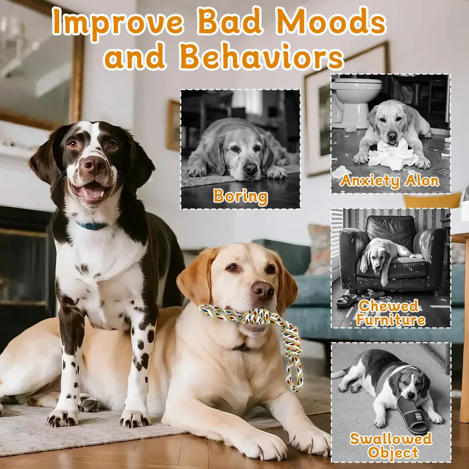 Oitabi Dog Rope Toy for Large and Medium Dogs Heavy Duty Tug of War Dog Toy Tough Dog Chew Teething Toys for Aggressive Chewer 250804