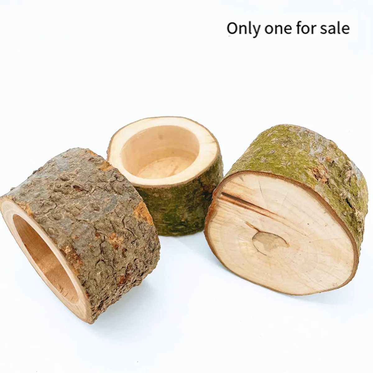 XFDE Pet Hamster Wooden Food Bowl Hamster Squirrel Food Bowl Log Gnawing Toys for Small Animals Food Bowls Y250806