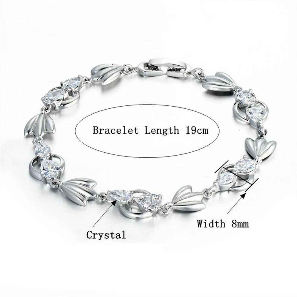 Luxury New Trendy Gold Silver Color AAA Zircon Rhinestone Bracelet Chain Charm Valentines Day Jewelry Gifts For Women Lovers W250807