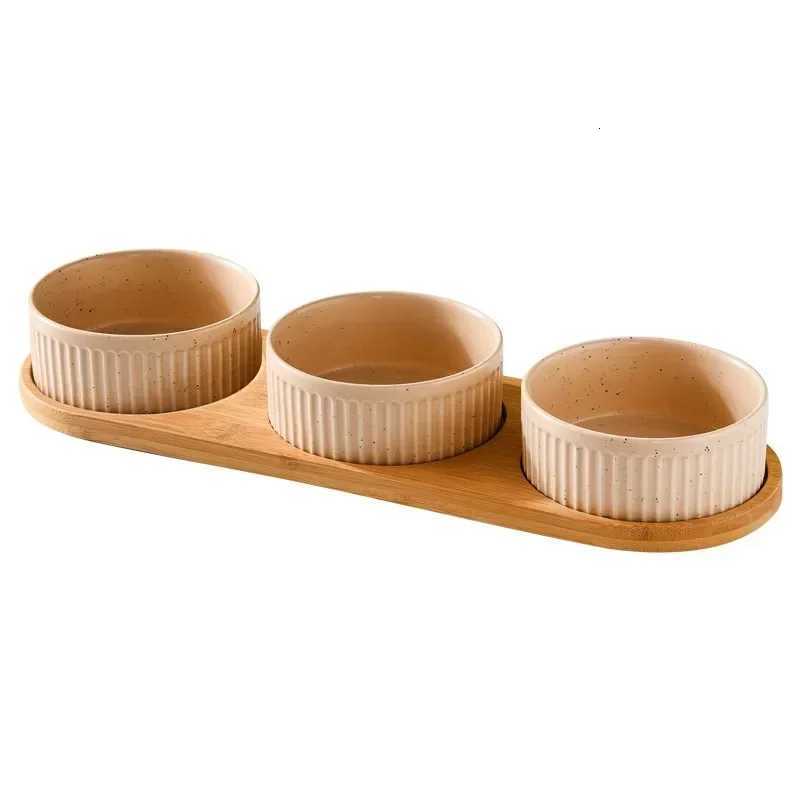 400/850Ml Dog Bowl Anti-knock Pet Cat Bowl Ceramic Small Medium and Large Dog Protection Cervical Spine with Tray Pet Supplies Y250806
