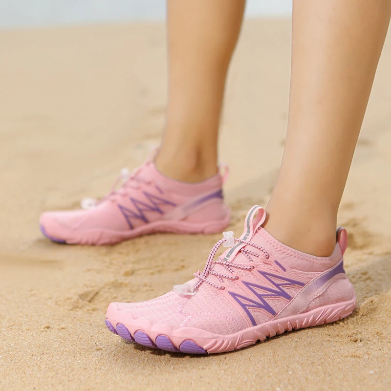 Mens Qiuck-Dry Aqua Non-Slip Water Shoes Womens Couples Outdoor Wading Breathable Beach Swimming Five Finger Sneakers 2025 250730