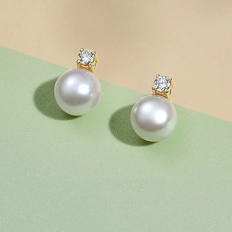 Senlissi- Fashion Lofty 8-12mm Freshwater Pearl Stud 18k Earrings for Women S925 Sterling Silver Jewelry Girlfriend Gifts 250805