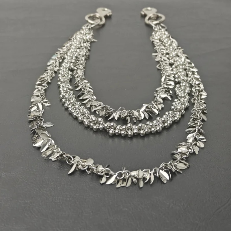 Copper leaf litter Round Bead Simple Style Pants Chain Model Mens And Womens Styles Advanced Texture y2k Accessories 250805