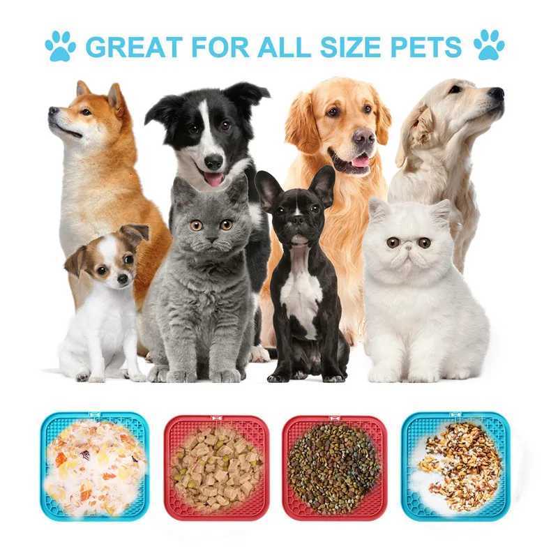 Dog Slow Feeders Mats Lick Mat Boredom Anxiety Reduction Perfect for Food Yogurt Peanut Butter Alternative to Slow Feed Dog Bowl Y250806