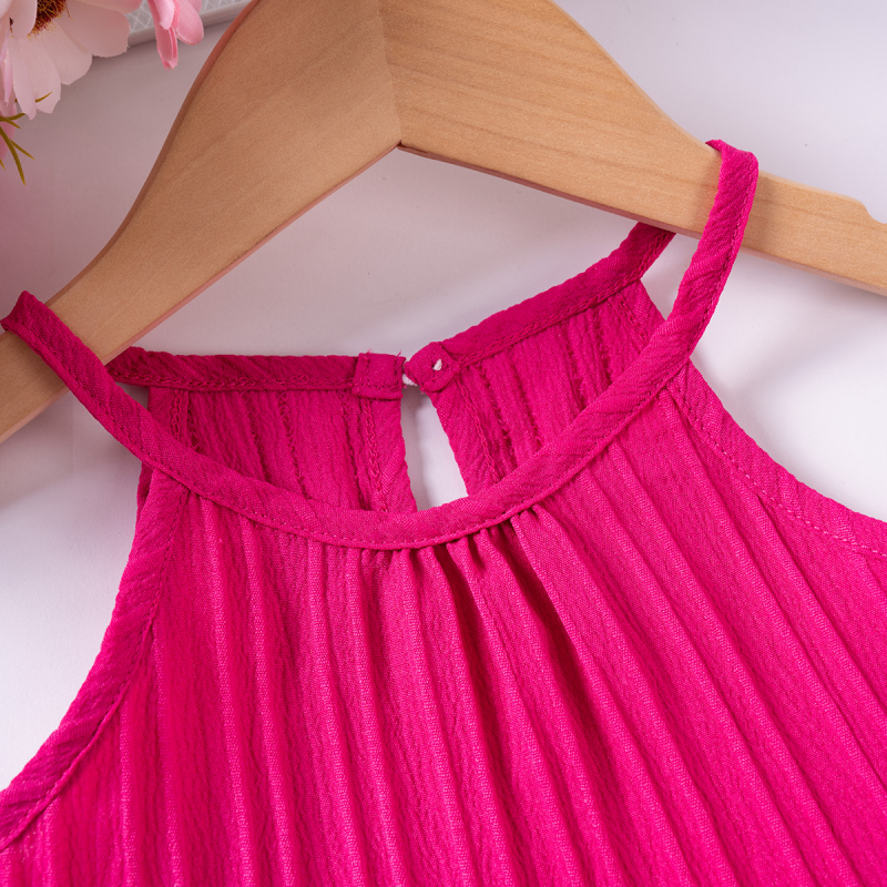 Little girl's summer set cute with lace straps and wide-leg trousers princess outfit with soft and comfortable pure cotton fabric Breathable and 