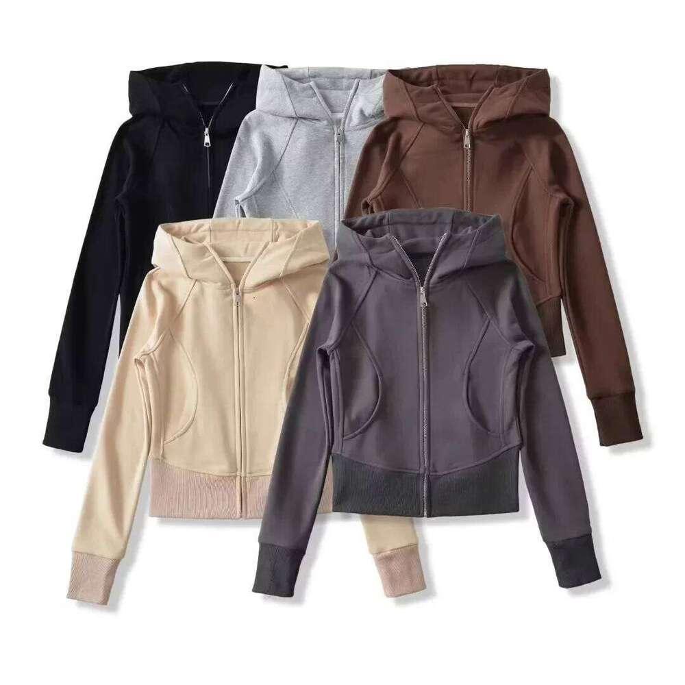 European Style INSVintageslims Smooths Your Silhouette Solid Color Women's Hooded Sweatshirt Long Sleeve Sport Jacket Autumn 202