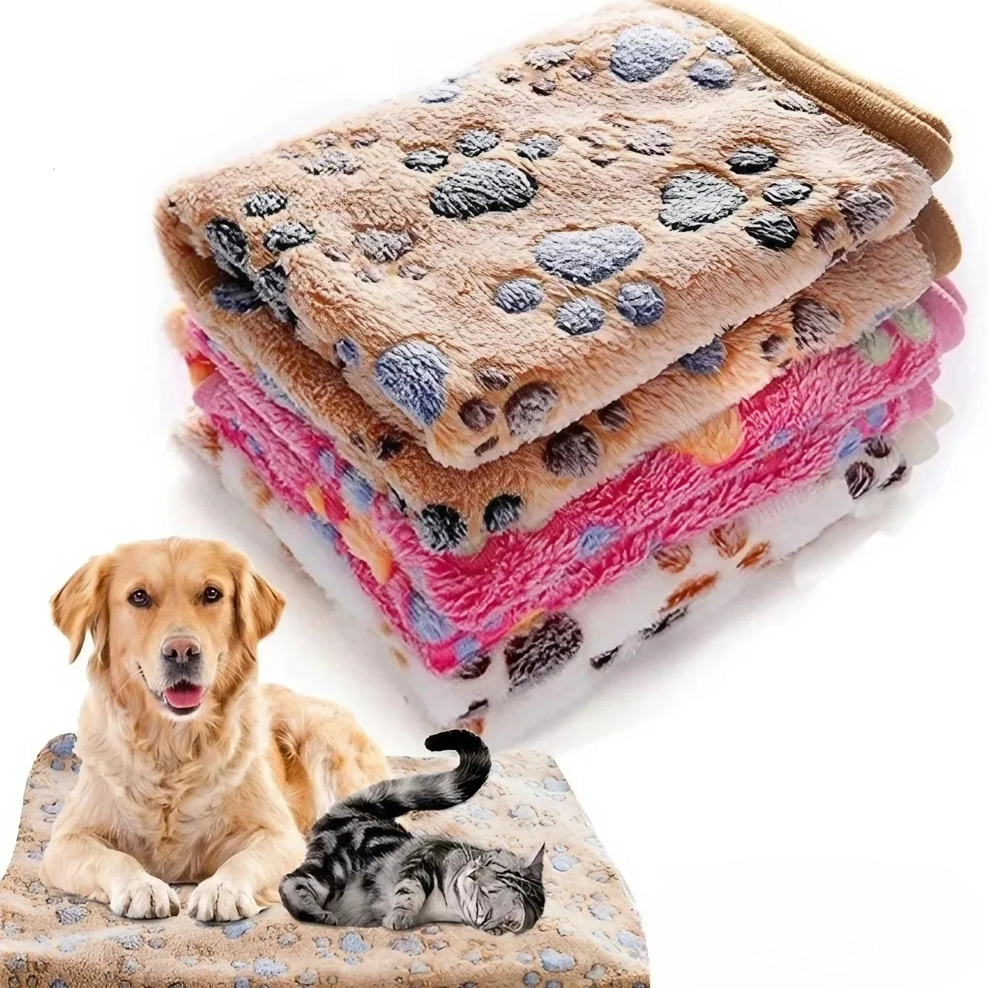 Soft Fluffy High Quality Pet Blanket Cute Cartoon Pattern Pet Mat Warm and Comfortable Blanket for Cat Dogs 250804