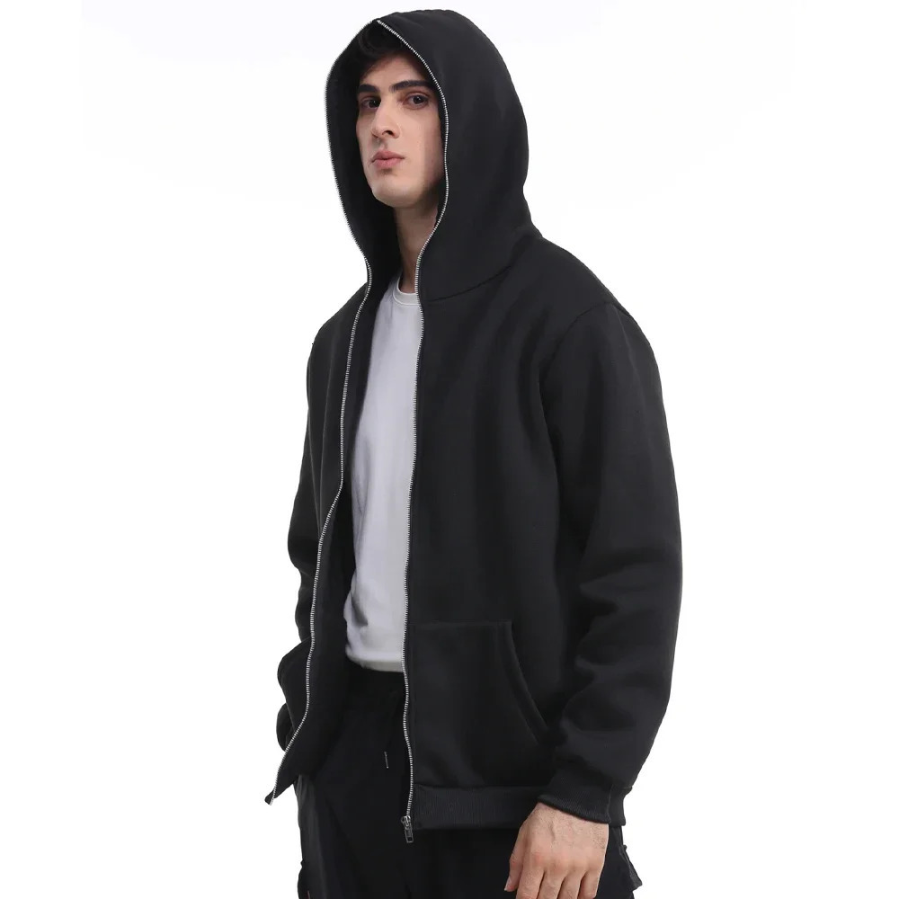 Autumn Winter Polar Fleece Jackets Full Zip Cardigan Hoodies Harajuku Casual Loose Hooded Long Sleeve Sweatshirt Unisex Coat 250807