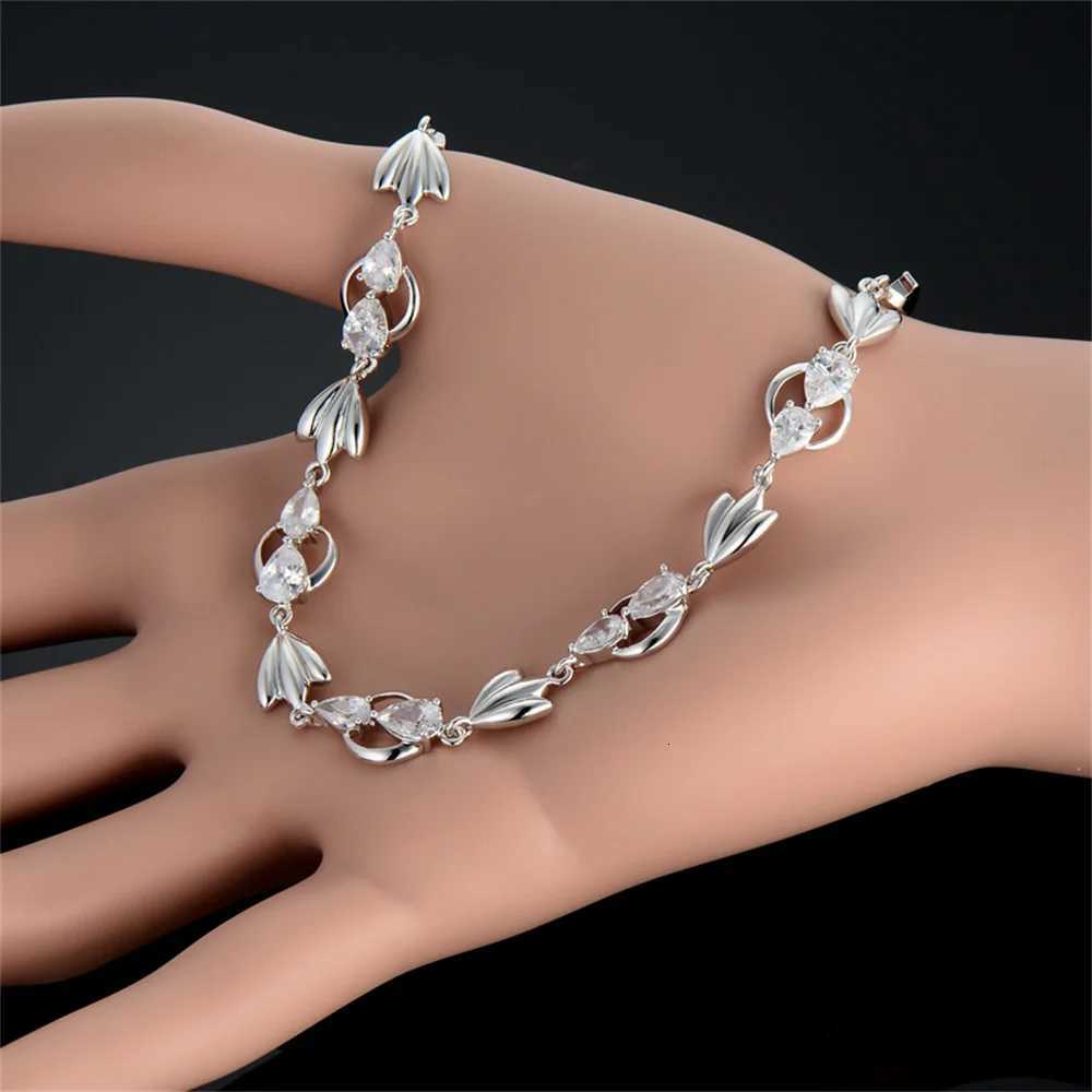 Luxury New Trendy Gold Silver Color AAA Zircon Rhinestone Bracelet Chain Charm Valentines Day Jewelry Gifts For Women Lovers W250807