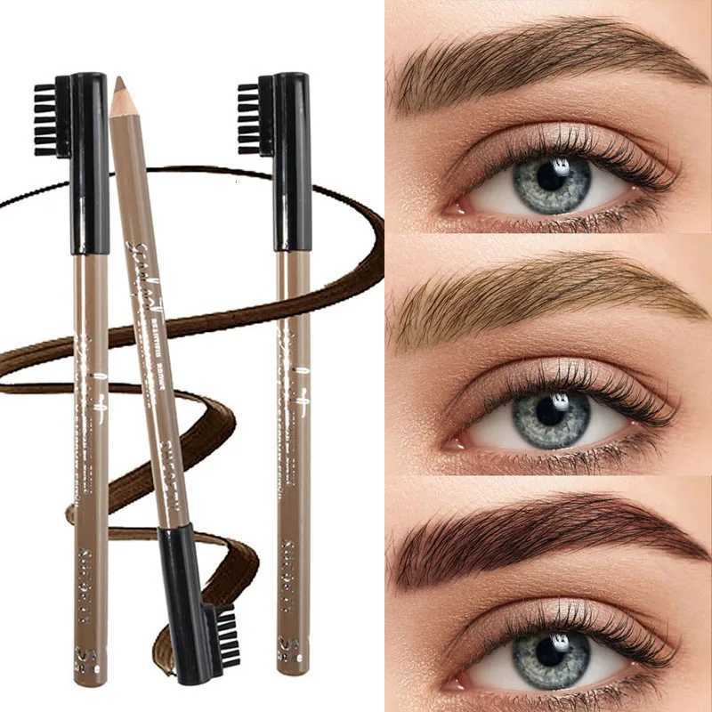 Professional 6 Colors Wooden Pen Holder Eyebrow Pencil Waterproof Sweatproof Eyebrow Tattoo Pencil Beginner Makeup Wild Eyebrows W250807