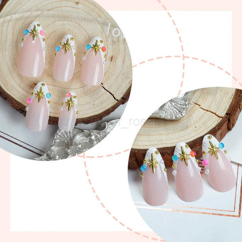 24pcs French Press on Nails Color Sparkling Diamond Decor y2k Style False Nails Wearable Fashion Korean Almond Fake Nail Tips Z250807