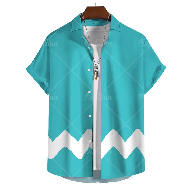 Fashion Yellow Oversized Hawaiian Social Shirt For Men Camisas Casuais Mens Summer Clothing 3d Print Short Sleeves Top Blouse 250807