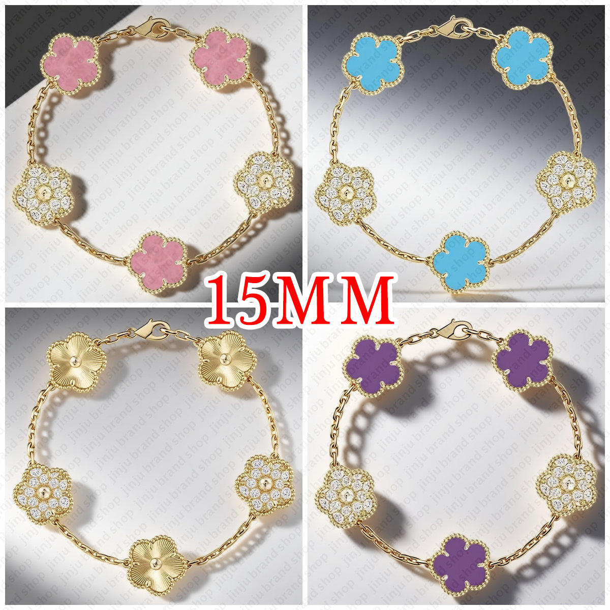 designer bracelets exquisite jewelry woman designer gold bangle bracelet charm black style 15mm flower bracelet luxury designer jewelry clover bracelet diamond