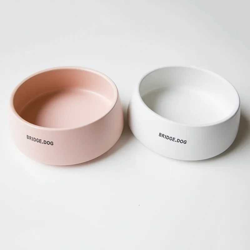 Cat and dog food bowl ceramic grain bowl anti-tipping and non-black chin Y250806