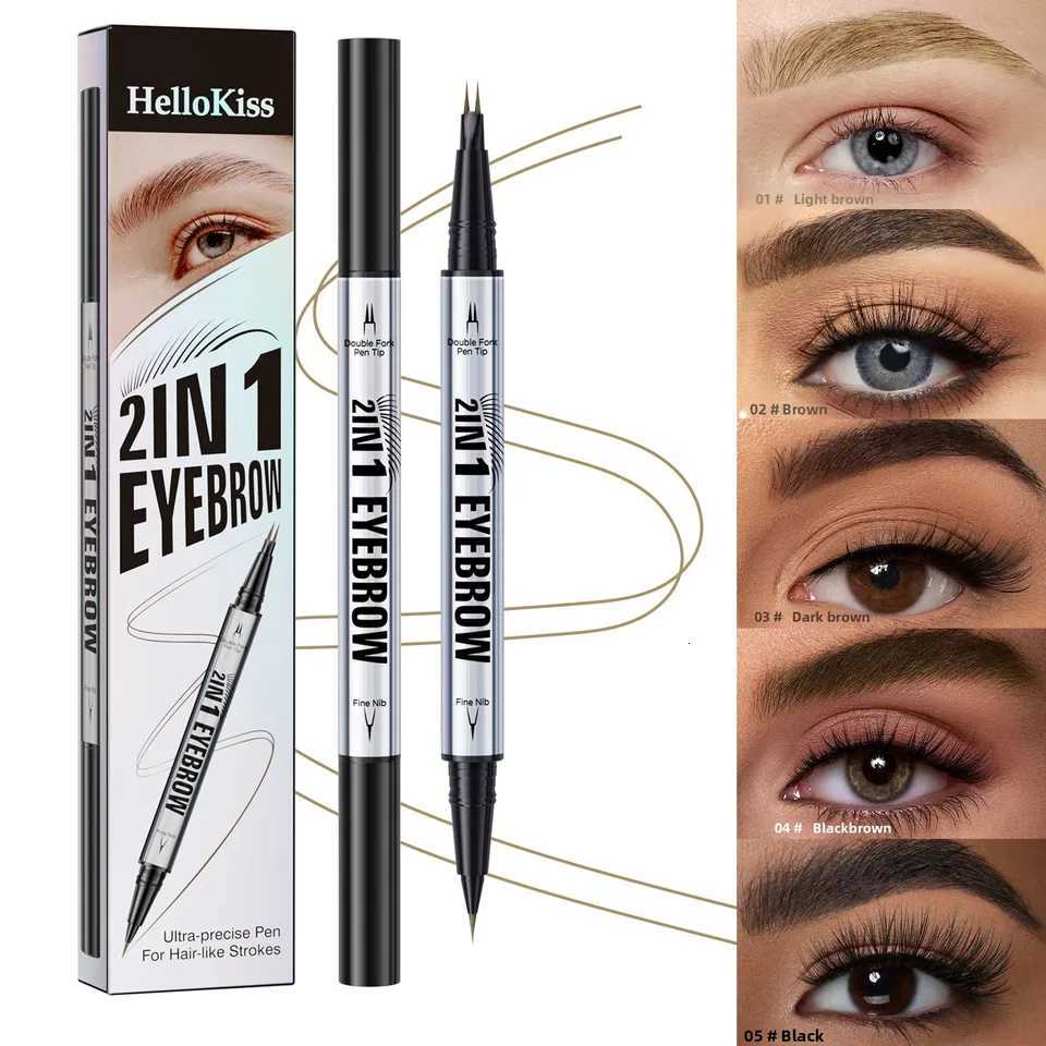 Waterproof Sweat-Prove Double-Ended Brow Pencil 2-in-1 Natural Look Eyebrow Definition Fill Shape Long-Lasting W250807