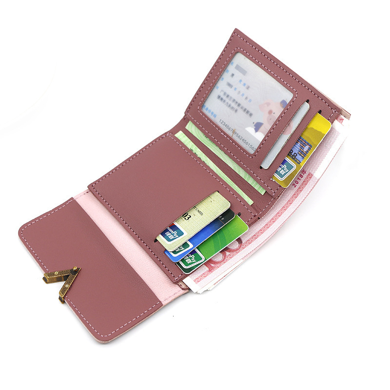 Designer's New Korean-style Short Wallet Mini Holder With Multiple Card Slots