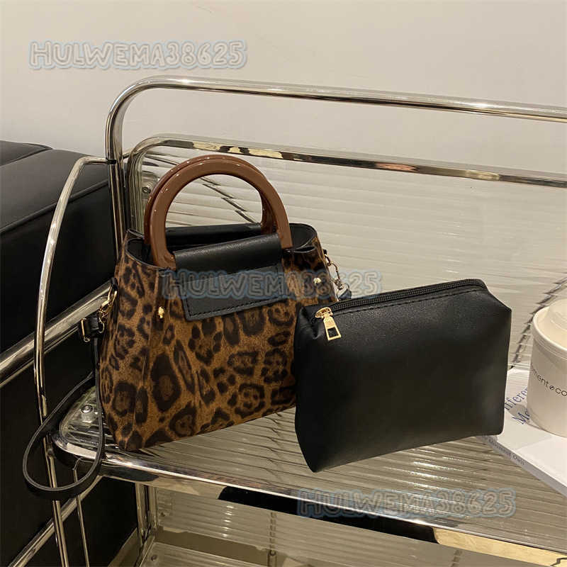 Trend Leopard Print Handbag Womens Tote Bag Shoulder Bag 2024 Autumn Winter New Bag Crossbody Bag H250806