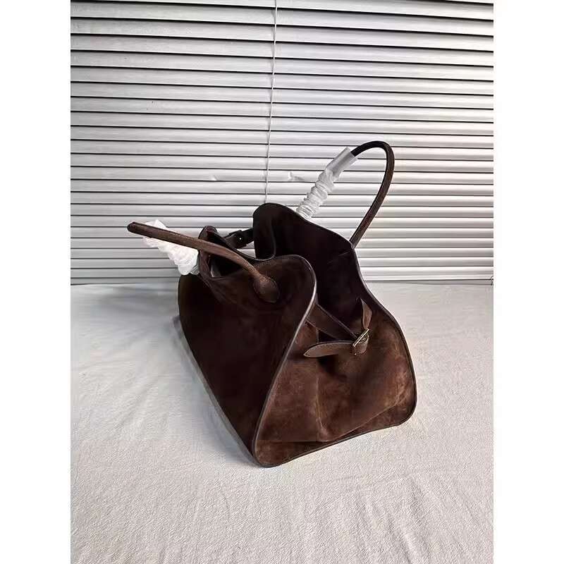 Suede light niche high end new soft leather capacity commuter shoulder tote large bag for women