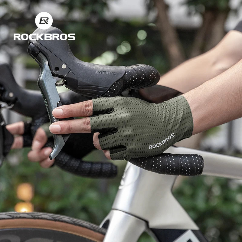 ROCKBROS Bike Gloves Half Finger MTB Cycling AntiSlip ShockAbsorbing Breathable Summer Shorts 250729