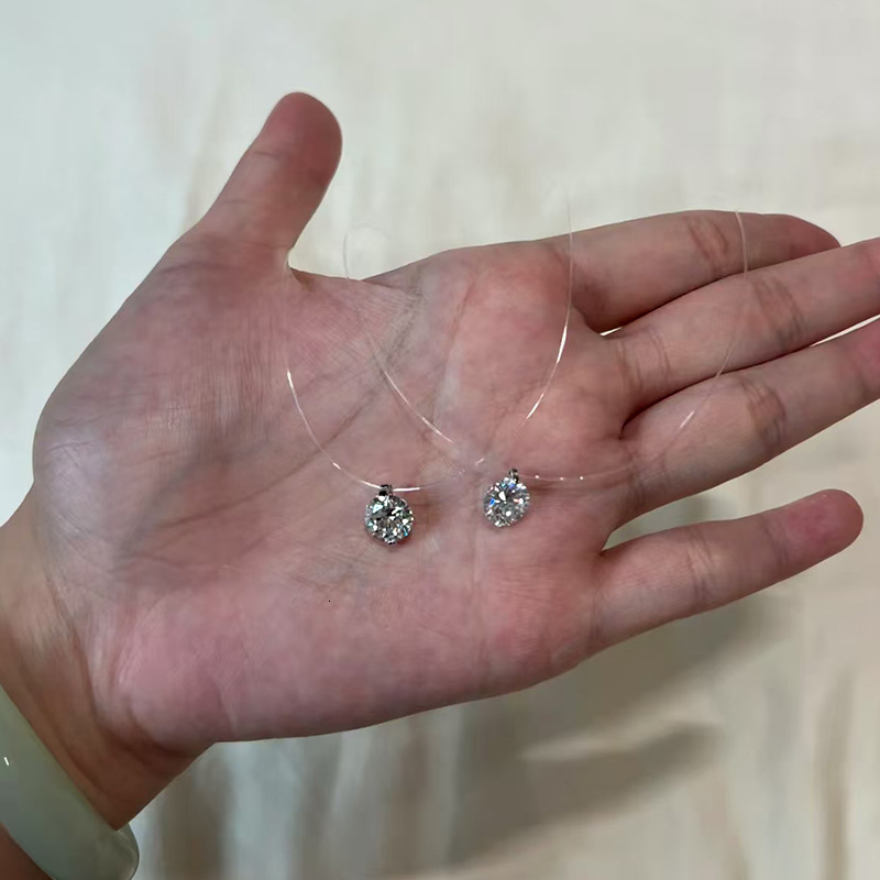 Hui Zhi Wing Jewelry Empress S Sier Invisible Fish Line Necklace Summer Same Style Classic Collarbone Chain