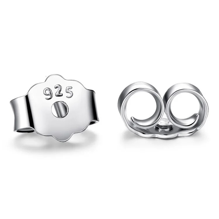 20PCSset Metal S925 Silver Color Earring Backs Hooks Stoppers Ear Post Nuts Accessories for Making Stud Earrings Diy Wholesale 250804