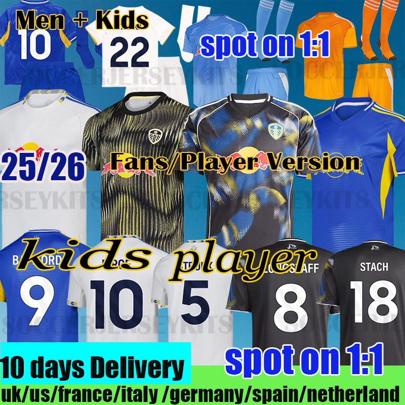 leeds football shirt 25 26 PIROE JAMES Soccer Jerseys leeds utd Adams AMPADU Maillots De Football Kids Kit leeds Football Shirt leeds shirt football tops 2025