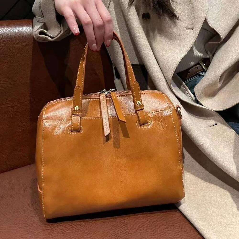 2025 Vintage Geniune Leather Pillow Woman Top-Handle High Quality Work Briefcase Shoulder Crossbody Bag Large Capacity 20250805